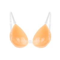 Coussinets de poitrine autocollants en silicone liquide, forme goutte personnalisée, épaississants, invisibles, imperméables, sans couture, pour soutien-gorge 3/4