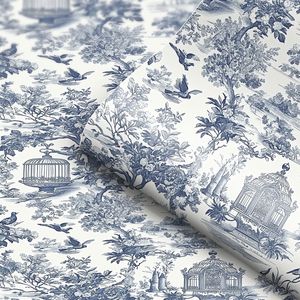 Creation Of Time And Space Peel And Stick Wallpaper Blue White Botanical Pattern Self Adhesive For Bedroom Wall Decor - Product Image 5