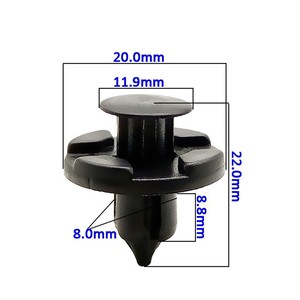 Auto Fastener <b>Clip</b> 8mm Plastic Push Type For <b>Bumper</b> Door Trim Panel Fixing - Product Image 1