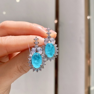 Factory Wholesale Eco-friendly Copper 14-12MM Red Cubic Zirconia White Shell Pearl Bridal Pendant Earrings Jewelry Set - Product Image 3