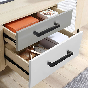 Thickened Stainless Steel Square Tube Pull Handles Light Luxury Simple Black Cabinet &amp; Wardrobe <strong>Door</strong> Pulls - Product Image 4