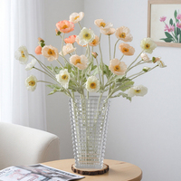 4 têtes de fleurs de coquelicot artificielles en soie, blanc, orange, rose, fausses fleurs de coquelicot pour arrangement de mariage, décoration de table à la maison