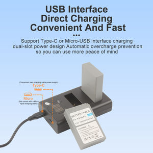 Chargeur double avec écran LCD intelligent pour appareils photo <span class=keywords><strong>Olympus</strong></span>/System PEN E-PL2 E-PL5 E-PM2 1s OM-D E-<span class=keywords><strong>M10</strong></span> E-<span class=keywords><strong>M10</strong></span> Mark II - Product Image 3