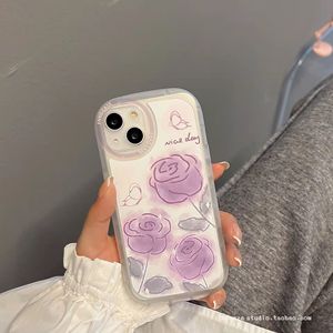 <span class=keywords><strong>Funda</strong></span> transparente de tpu <span class=keywords><strong>con</strong></span> flor púrpura para móvil, carcasa de batería para samsung s9 plus, xiaomi mi note 10/note 10 pro - Product Image 5