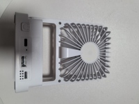 Ventilateur de bureau USB rechargeable, ventilateur de refroidissement d'air en plastique pliable, trois vitesses de vent, alimenté par batterie, installation sur table, fonctionnement en anglais
