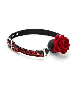 كرة سيليكون على شكل وردة للعبودية الجنسية مع كمامة للفم مفتوحة ألعاب جنسية للبالغين - Product Image 5