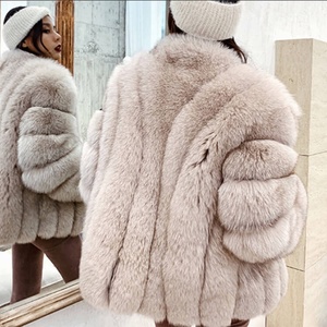 Giacche in vera <span class=keywords><strong>pelliccia</strong></span> di volpe invernale corta da donna di alta qualità Furry Thick Warm Custom Plus Size 5x Blue Fur Coat - Product Image 6