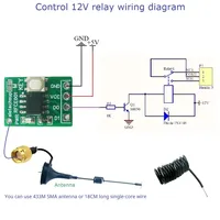 Récepteur sans fil UHF RFCE001 Mini 2CH 433M avec décodeur PT2262/2264/EV1527, module d'apprentissage de code fixe ASK/OOK pour la domotique intelligente