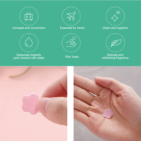 Tablette biologique pour le lavage des mains Savon en forme de pétale Tablette de savon de voyage Fleurs séchées Mini savon en papier