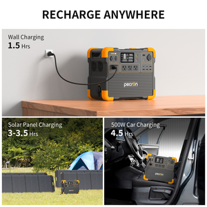 Générateur solaire PECRON 2400W E2400LFP & panneau solaire 200W, station d'alimentation portable LiFePO4 2048Wh, pour voiture, activités de plein air, voyages - Product Image 6