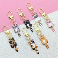 Série de petits chats mignons, pendentif de sac à dos en alliage d'animal de dessin animé unique, porte-clés créatif anime, boucle de porte promotionnelle