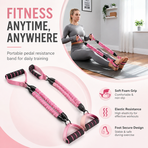 Bande de résistance portable pour entraînement complet du corps avec pédales et poignées en mousse pour l'entraînement <span class=keywords><strong>musculaire</strong></span> - Product Image 4