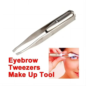 Led Eyebrow Tweezers Stainless Steel <b>Face</b> Eyebrow Design Eyelashes Remover Tools Light Eyelash Tweezers Beauty Makeup - Product Image 2