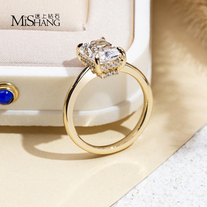 Anillo de Compromiso <span class=keywords><strong>Solitario</strong></span> de <span class=keywords><strong>Diamante</strong></span> de Laboratorio con Corte Radiante de 3 Quilates, <span class=keywords><strong>Oro</strong></span> <span class=keywords><strong>Blanco</strong></span> de 18 Quilates, Certificado IGI, Joyería Fina de Lujo MSR-2052 para Mujer - Product Image 2