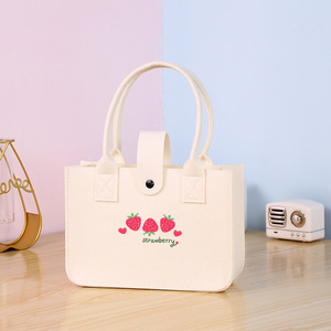 Bolsa de regalo de Fieltro de Poliéster para mujer con logotipo personalizado ecológico, hecha a mano con logotipo personalizado de un solo nivel para uso de herramientas de comida de armario - Product Image 6