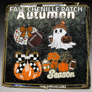 Sweat-shirt pour femme avec patchs en chenille Halloween, motifs fantaisie automne, sequins, fantômes, nœuds, citrouilles, en PVC thermocollant, vente en gros, grandes tailles - Product Image 3
