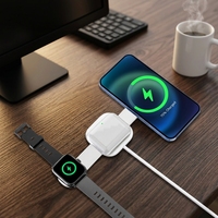 Station de charge sans fil magnétique pliable 3 en 1 portable, chargeur rapide 15W, support pour téléphone, montre, écouteurs, adaptateur de bureau