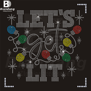 कस्टम कम न्यूनतम मैरी क्रिसमस डिजाइन आयरन-ऑन डायमंड ट्रांसफर करना - Product Image 3