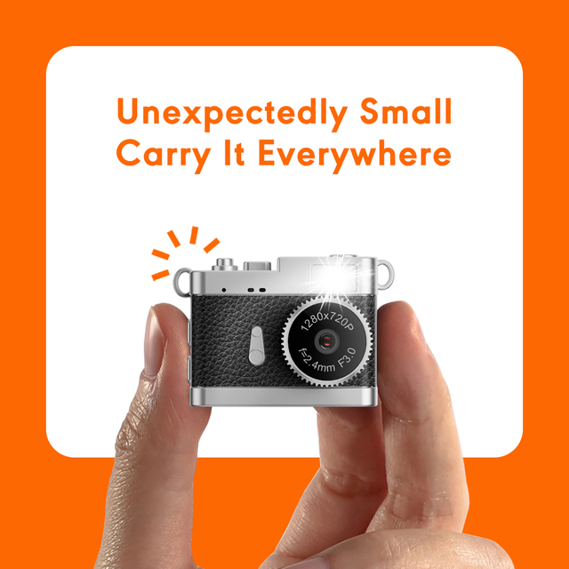 Mini Keychain Camera 720P Retro Digital Camera Portable Small Camera Vintage Compact Video Cameras for Kids Students Travel Work
