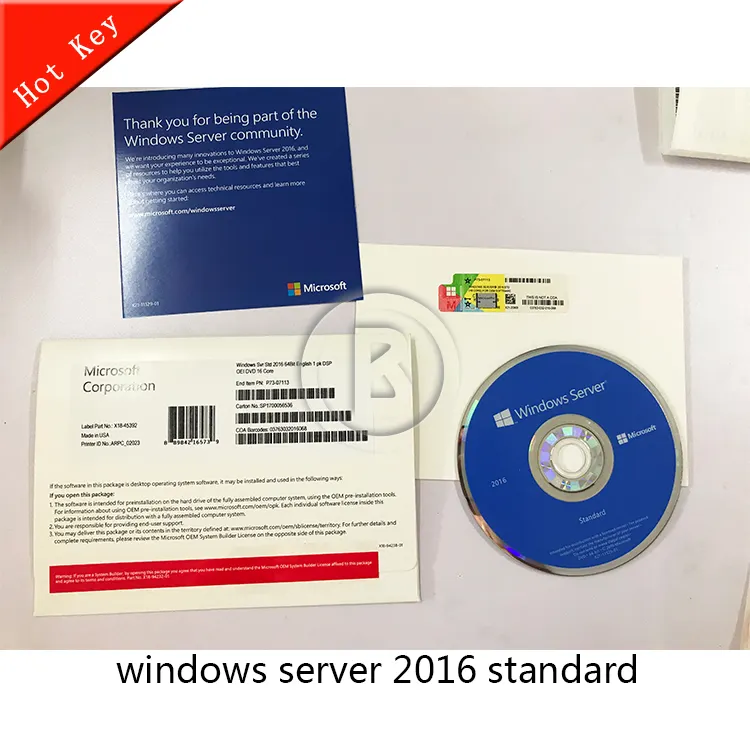 Высококачественный Windows сервер 2016 Стандартный OEM полный пакет английская версия win Server 2016 std oem пакет