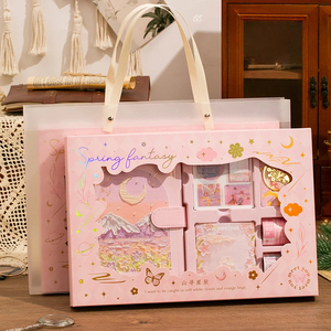 Ensemble de journalisation DIY avec autocollants, album cadeau, ensemble de journalisation moderne violet, ensemble de journalisation DIY pour filles, carnet carré, coffret cadeau de journalisation DIY - Product Image 3