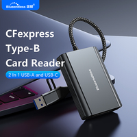 Pembaca Kartu USB C Tipe-C 10Gbps ke Adaptor Kartu Memori CFexpress Tipe B Casing Paduan Aluminium untuk Windows Mac Linux