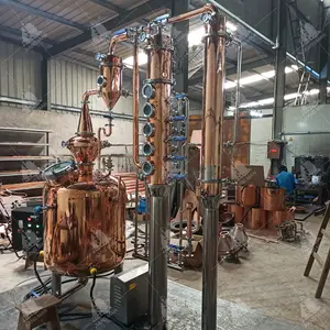 Équipement complet de distillation 500 L cuivre Machine de fabrication d'alcool Gin vodka