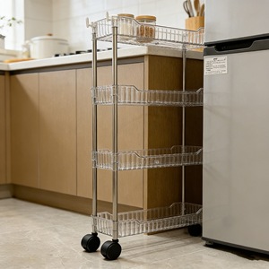 2/3/4 Tier Storage Cart Bathroom Miscellaneous Storage <b>Rack</b> Organizer with Wheels for Kitchen <b>Rolling</b> Cart - Product Image 2