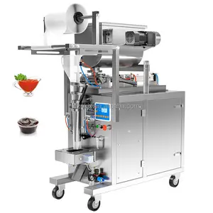 Mesin pengemas kantung saus tomat segel sisi belakang otomatis kemasan Sachet pasta cairan untuk bisnis kecil