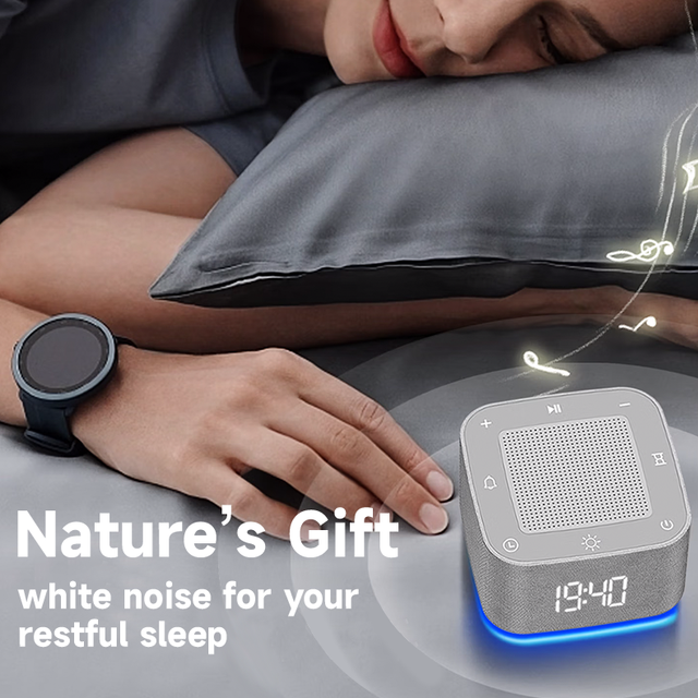 Portable ABS Intelligent Soothing Sleep Aid Speaker White Noise Machine Baby Adult RGB LED Lighting Mobile App Control