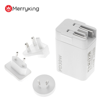 Adaptateur USB-C PD 30W universel interchangeable de type prise, fabriqué en usine, avec alimentation 30W PD