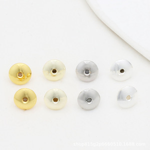 Tapones para los oídos de oro de 18k que preservan el color, puntas de silicona UFO, tapones para los oídos de alta gama, tapones para los oídos con cuentas redondas, tapones para pendientes DIY A55B - Product Image 3