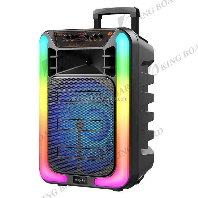GTS Wireless Portable Outdoor Dj Party BT Multifunction Trolley Speaker with TWS&FM&USB 15 Inch GTS-1937 Factory Price