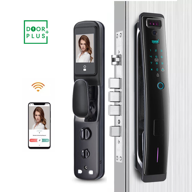Полностью автоматический умный дверной замок Doorplus со сканером отпечатков пальцев и камерой, дистанционное управление смартфоном, умный дверной замок со сканером отпечатков пальцев