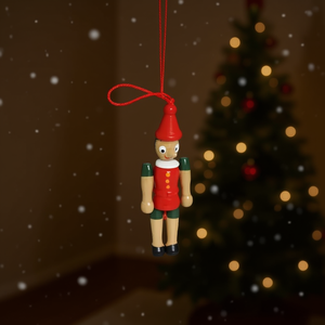 Figurine de Noël en bois de 10 cm, jouet décoratif à suspendre - Product Image 3