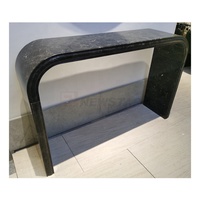 Table d'entrée en marbre noir Console en arc Marbre naturel Style français Bluestone Entrée couloir ConsoleTable