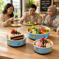 Diviseur intérieur jetable 100 % alimentaire pour bols à salade et gâteaux, compatible avec les bols en papier kraft jetables de 32 oz (1000 ml) avec couvercle