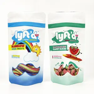 Tùy chỉnh in kẹo mùi bằng chứng các loại thảo mộc Ziplock Mylar Túi 3.5g ăn được Gummy Biscuit bao bì Cookie Mylar Cali Túi