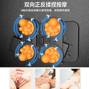 Oreiller de massage en forme de U, masseur cervical rechargeable pour la colonne vertébrale, mousse à mémoire de forme, chaleur, vibration, pétrissage, rose, gris - Product Image 4