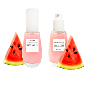 Siero Viso Riparatore Biologico Anti-Età e Sbiancante con Vitamina E e Niacinamide, Etichetta Privata OEM, con <span class=keywords><strong>Gocce</strong></span> Illuminanti al Gusto Anguria - Product Image 1