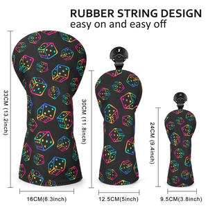 Housses de clubs de golf en nylon amusantes de haute qualité avec logo imprimé pour drivers et woods - Product Image 2