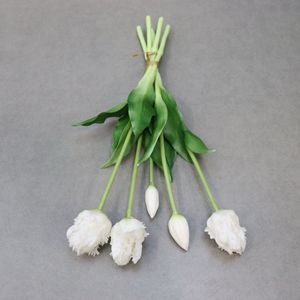 Tulipani Artificiali di Alta Qualità a 5 Teste, Bianchi e Neri, Effetto Realistico per Decorazioni Casa, Natale, Halloween - Product Image 3