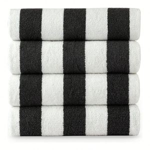 Serviette de plage sur mesure Color Hotel, 100% coton doux, motif rayé tendance, super absorbante, livraison rapide - Product Image 3