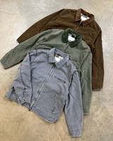 Veste de travail personnalisée pour homme, veste de travail en toile pour homme, veste vintage à carreaux doublée avec fermeture éclair