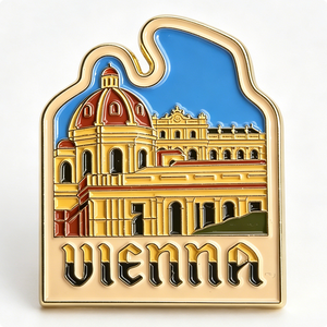 Vienna Historic Architecture Enamel <b>Pin</b> <b>Badge</b>-Gold Plated UV Printed Metal Travel Souvenir for for Father's Day - Product Image 2
