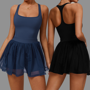 Custom Logo Vrouwen Pickleball Kleding Outfits Golfrokken Activewear Racer Rug Sportbeha Snel Droog Mesh Gym Tennisjurk - Product Image 2