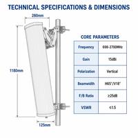 Antena de Panel Direccional 4G LTE de 15dBi, 698-960/1710-2700MHz, Vertical, para Exteriores, para Estación Base, Amplificador de Señal, Precio de Fábrica