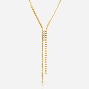 Collier en acier inoxydable avec strass et chaîne en forme de Y pour femme, bijou pour pull automne-hiver - Product Image 1