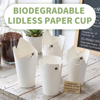 Vaso de Papel Biodegradable de Doble Pared sin Tapa, Ligero, Portátil, Desechable, Cero Plástico, para Café y Comida para Llevar