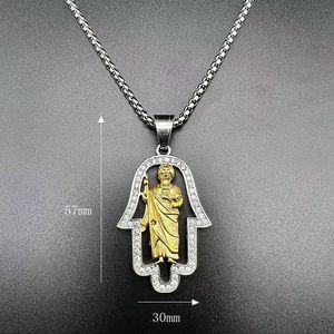 Ingrosso nuovo Hip Hop in acciaio inox Saint Jude <span class=keywords><strong>Fatima</strong></span> <span class=keywords><strong>mano</strong></span> Hamsa ciondolo a <span class=keywords><strong>mano</strong></span> <span class=keywords><strong>con</strong></span> <span class=keywords><strong>collana</strong></span> a catena per gli uomini delle donne (BN144) - Product Image 6